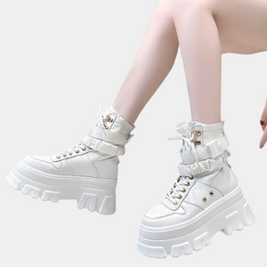 White Gothic Platform Boots