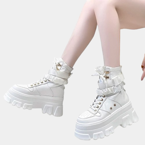 White Gothic Platform Boots CYBER TECHWEAR® – Cyber Techwear