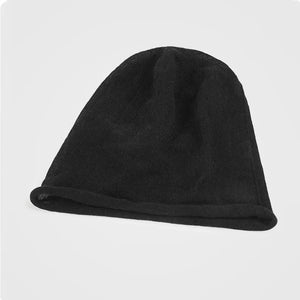 Spring Autumn Hollow Out Breathable Linen Knitted Stacked Beanie Hat Man Woman Japanese Fa - black