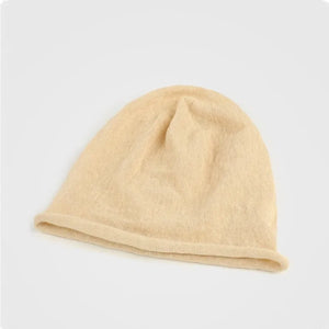 Spring Autumn Hollow Out Breathable Linen Knitted Stacked Beanie Hat Man Woman Japanese Fa - apricot