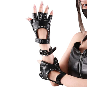 Hollow Out Goth Gloves