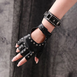 Hollow Out Goth Gloves