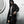 Black hooded cloak techwear coat with ribbon patchwork