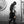 Black hooded cloak techwear coat with ribbon patchwork
