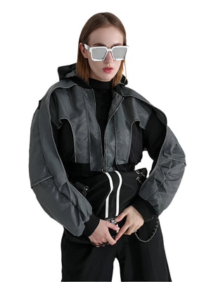 Hooded Cyberpunk Women Jacket Spring