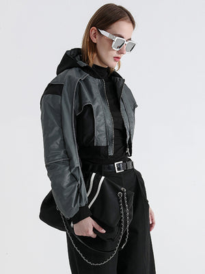 Hooded Cyberpunk Women Jacket Spring