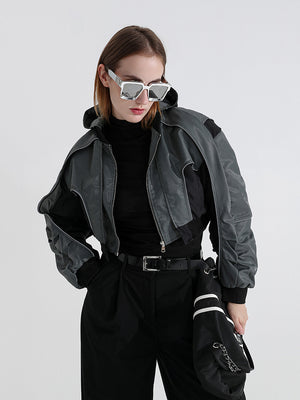 Hooded Cyberpunk Women Jacket Spring