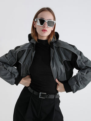 Hooded Cyberpunk Women Jacket Spring