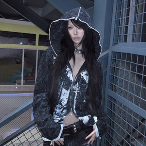 Hooded Outerwears Y2K Top