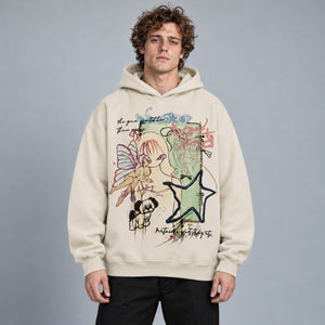 Hoodie Y2K Grunge Cartoon – worn by a man
