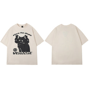 Hydra Cat Graphic Y2K T Shirt