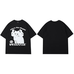 Hydra Cat Graphic Y2K T Shirt