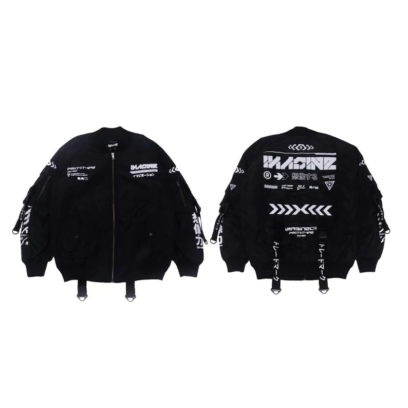 Redefine Style: Techwear Black Cyberpunk Jacket | CYBER TECHWEAR®