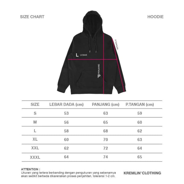 Jacket Techwear Urban - size chart