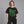 Illusion Letter Printed Y2K Tee – worn by a woman