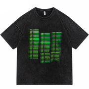 T-shirt Y2K imprimé Illusion Letter
