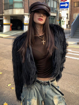 Imitation Fox Fur Thick Spring Jacket