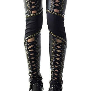 Imitation Leather Cut Out Pant