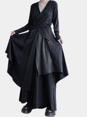 Jupe-pantalon à taille élastique irrégulière