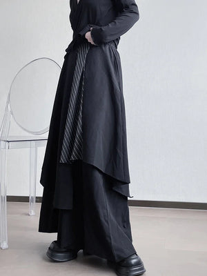 Irregular Elastic Waist Skirt Pants