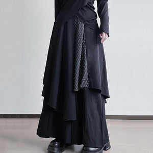 Irregular Elastic Waist Skirt Pants