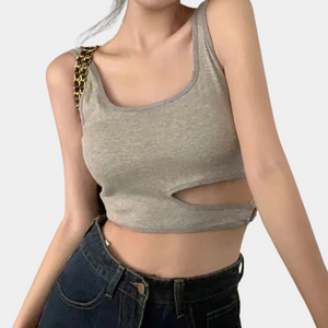 Irregular Sleeveless Crop Top