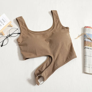 Irregular Sleeveless Crop Top