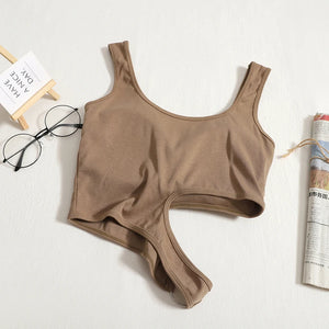 Irregular Sleeveless Crop Top