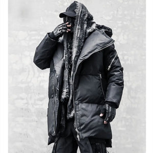 Irregular Zipper Padded Parka