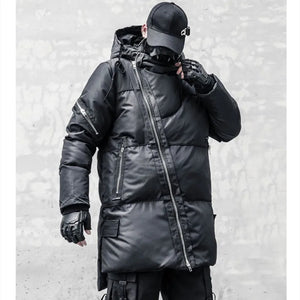 Irregular Zipper Padded Parka