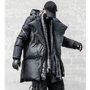 Irregular Zipper Padded Parka