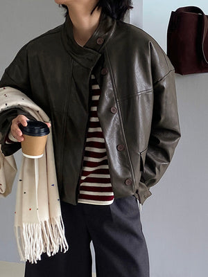 Jacket Women PU Leather Spring