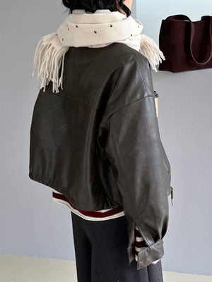 Jacket Women PU Leather Spring