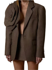 Veste Femme Printemps Tissu En Laine Sergé