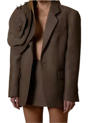 Jacket Women Spring Twill Woolen Fabric - product view on white background