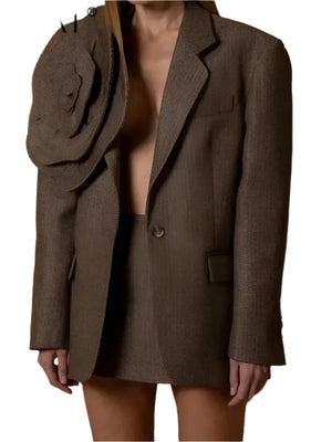 Jacket Women Spring Twill Woolen Fabric