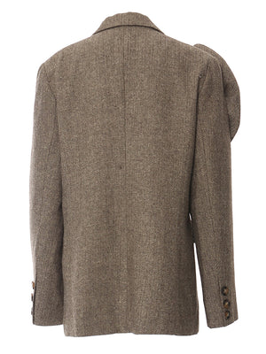 Jacket Women Spring Twill Woolen Fabric