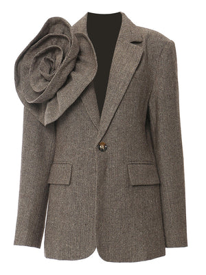 Jacket Women Spring Twill Woolen Fabric