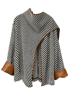 Jacket Women Spring Wool PU Leather