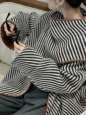 Jacket Women Spring Wool PU Leather