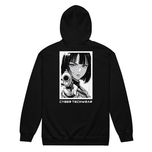 Japanese Black zip up hoodie