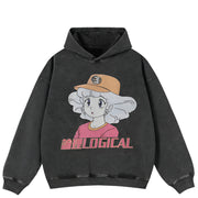 Sweat à capuche Y2K avec motif de fille de dessin animé japonais