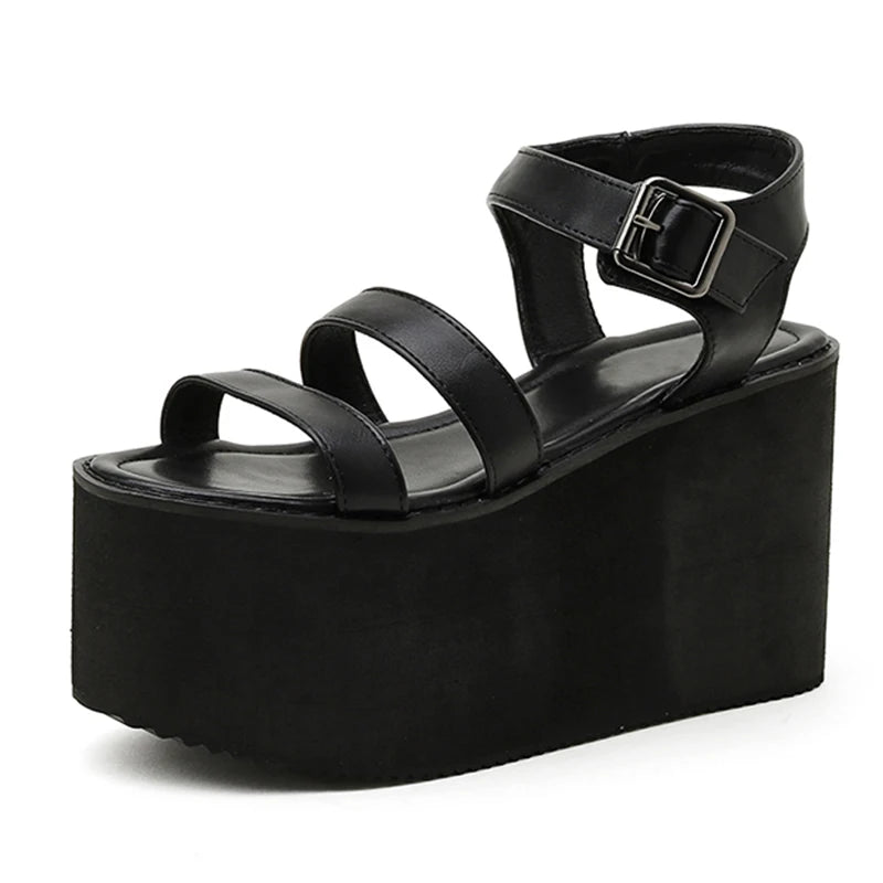 TOKYO BLACK PLATFORM SANDALS Sサイズ TOKYO BLACK PLATFORM SANDALS Sサイズ Tokio 90s Sandal - Black