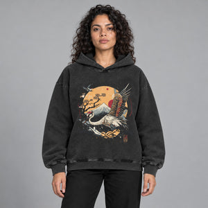 Japanese Crane Y2k hoodie – worn by a woman