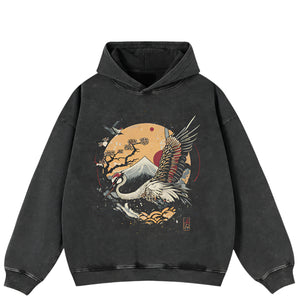Japanese Crane Y2k hoodie