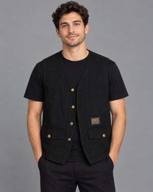 Japanese Fashion Cargo Vest - product view on white background