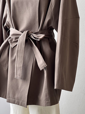 Khaki Trench Spring Jacket For Women