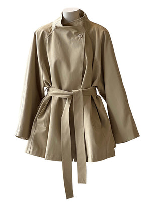 Khaki Trench Spring Jacket For Women