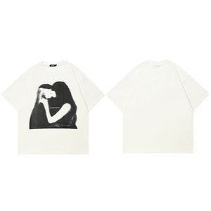 Y2K shirts met kussende print