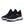Pair of Black knit mesh techwear sneakers on white, lace loops and bubble-textured sole